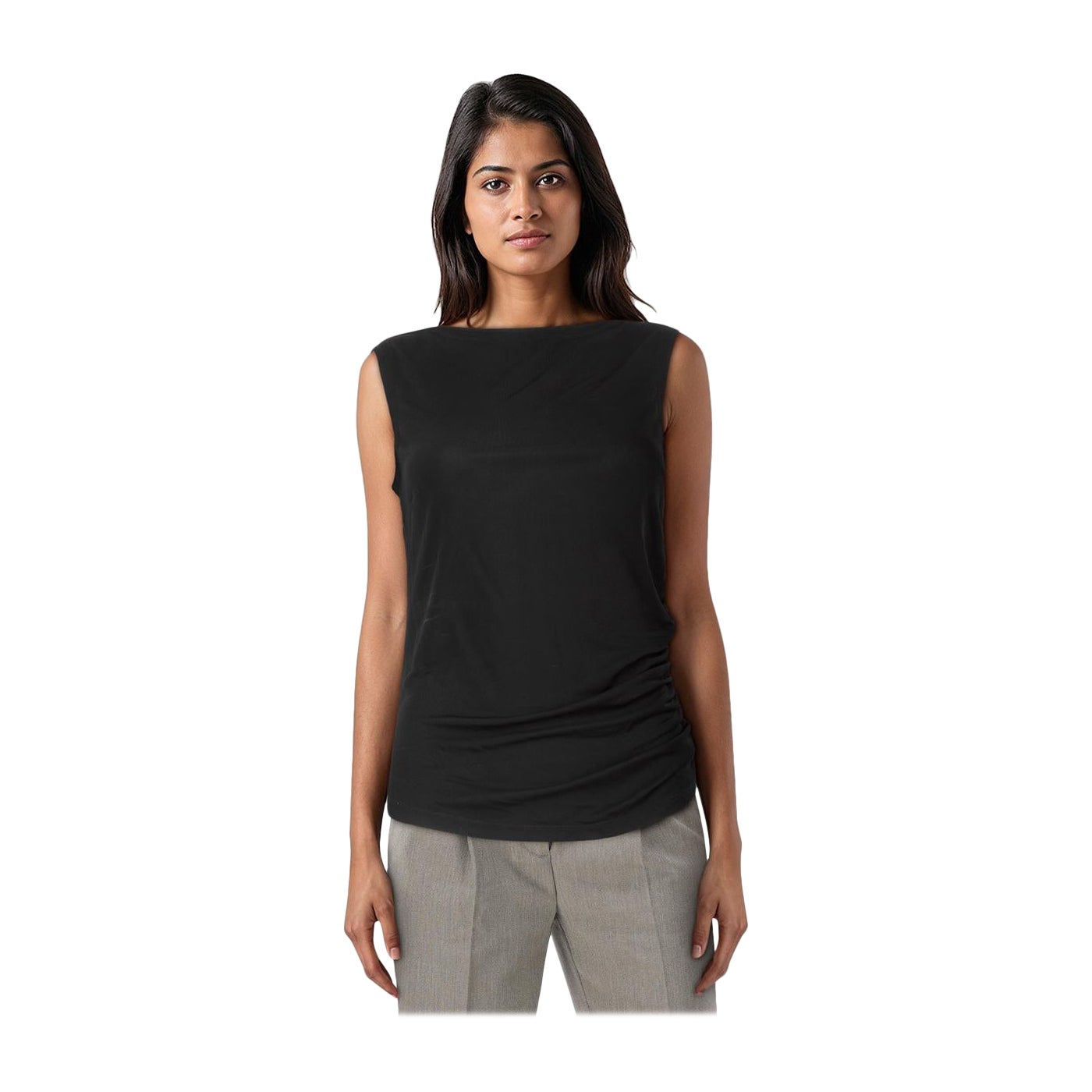 Versace Black Ruched Sheer Top Size S For Sale