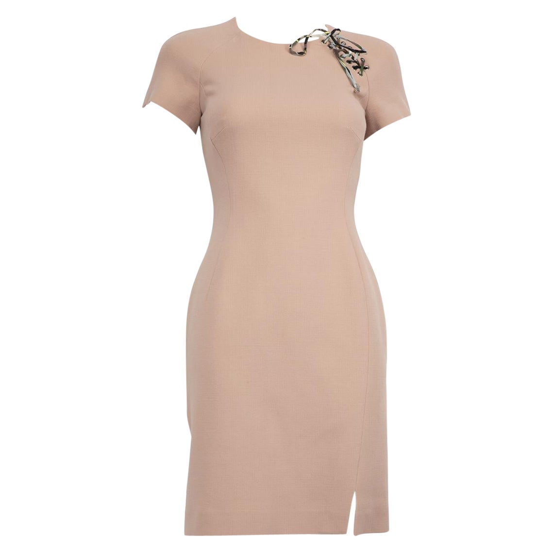Emilio Pucci Pink Lace Up Detail Dress Size S in vendita