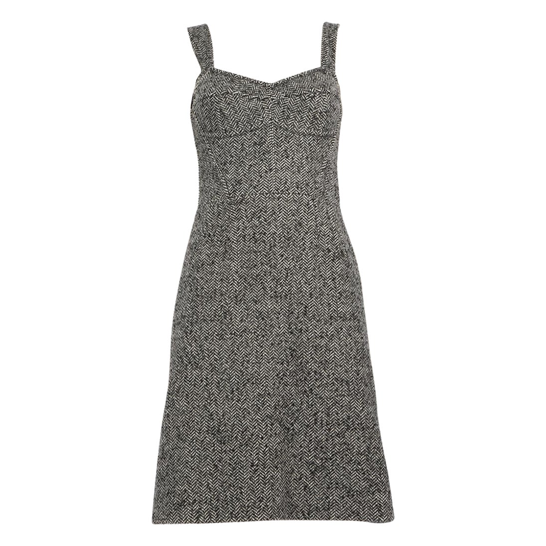 Dolce & Gabbana Vestido de tweed de lana gris Talla M en venta