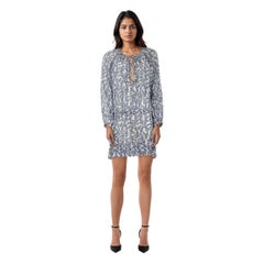 Isabel Marant Blue & White Floral Motif Dress Size M