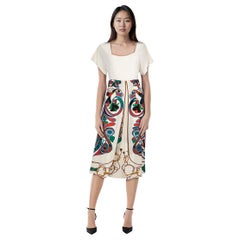 Hermès Abstract Printed Silk Twillaine Dress Size L