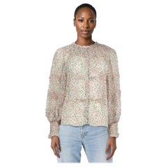 Alice + Olivia Floral Printed Sheer Blouse Size M