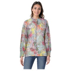 Alice + Olivia Watercolour Print Julius Blouse Size M