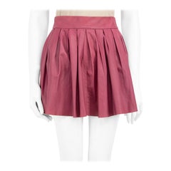 Alice + Olivia Purple Leather Pleated Mini Skirt Size XS