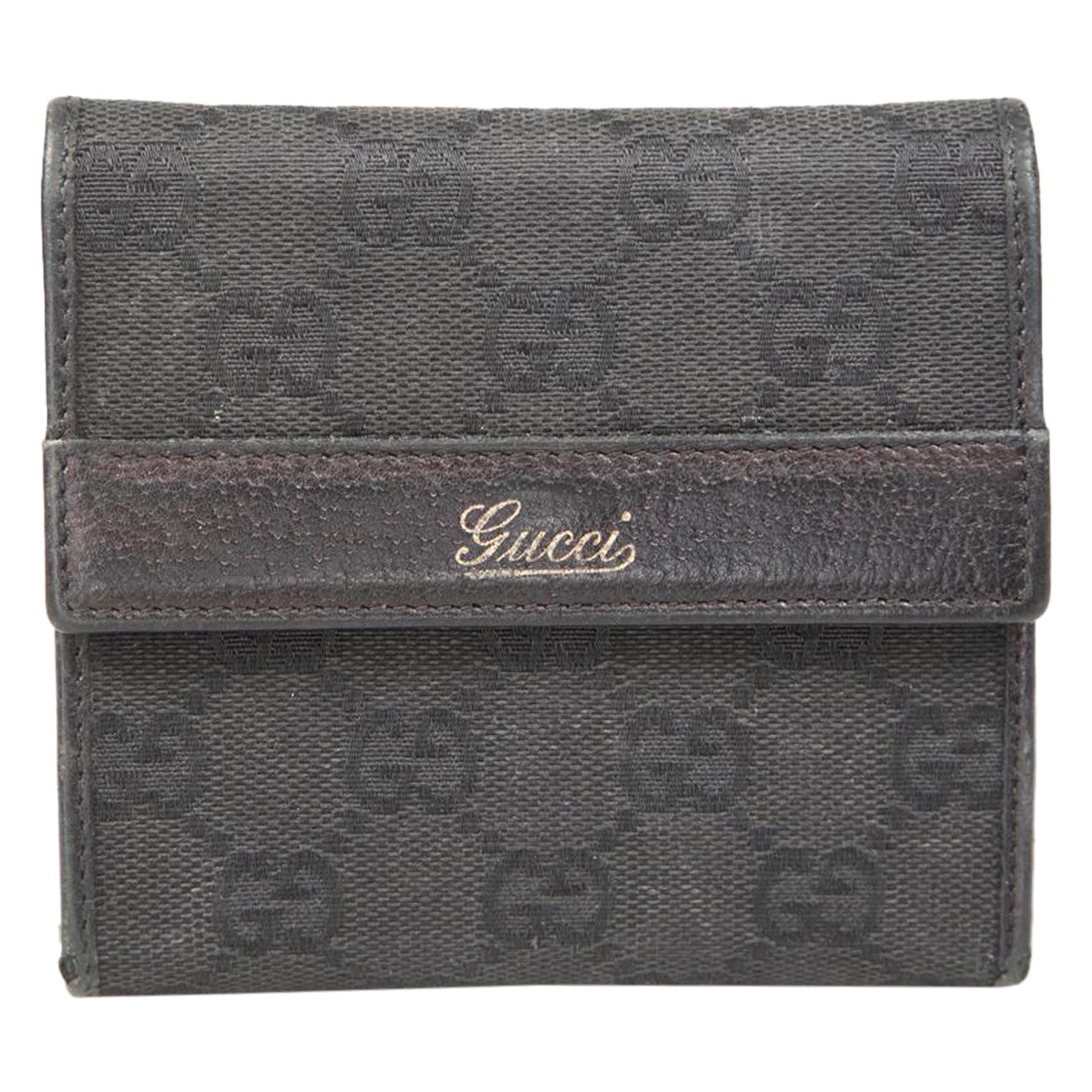 Gucci Black GG Monogram Wallet For Sale