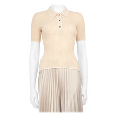 Maje Ecru Ribbed Knit Stretchy Top Size S