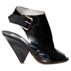 Chloé Black Peep-Toe Buckle Accent Heels Size IT 39