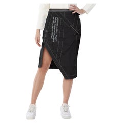 Off-White Black Asymmetrical Hem Nylon Skirt Size XS