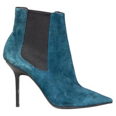 Burberry Teal Suede Ankle Boots Size IT 37