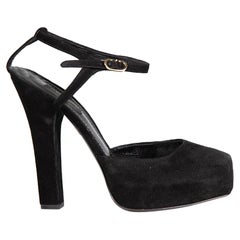 Dolce & Gabbana Black Platform Suede Heels Size IT 39.5