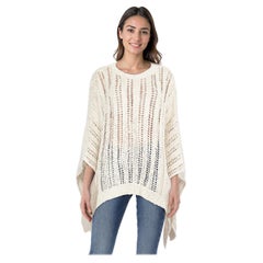 Brunello Cucinelli Beige Open Knit Poncho Size S