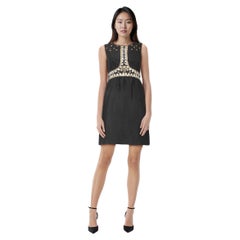 Tibi Black Silk Beaded & Sequinned Dress Size S
