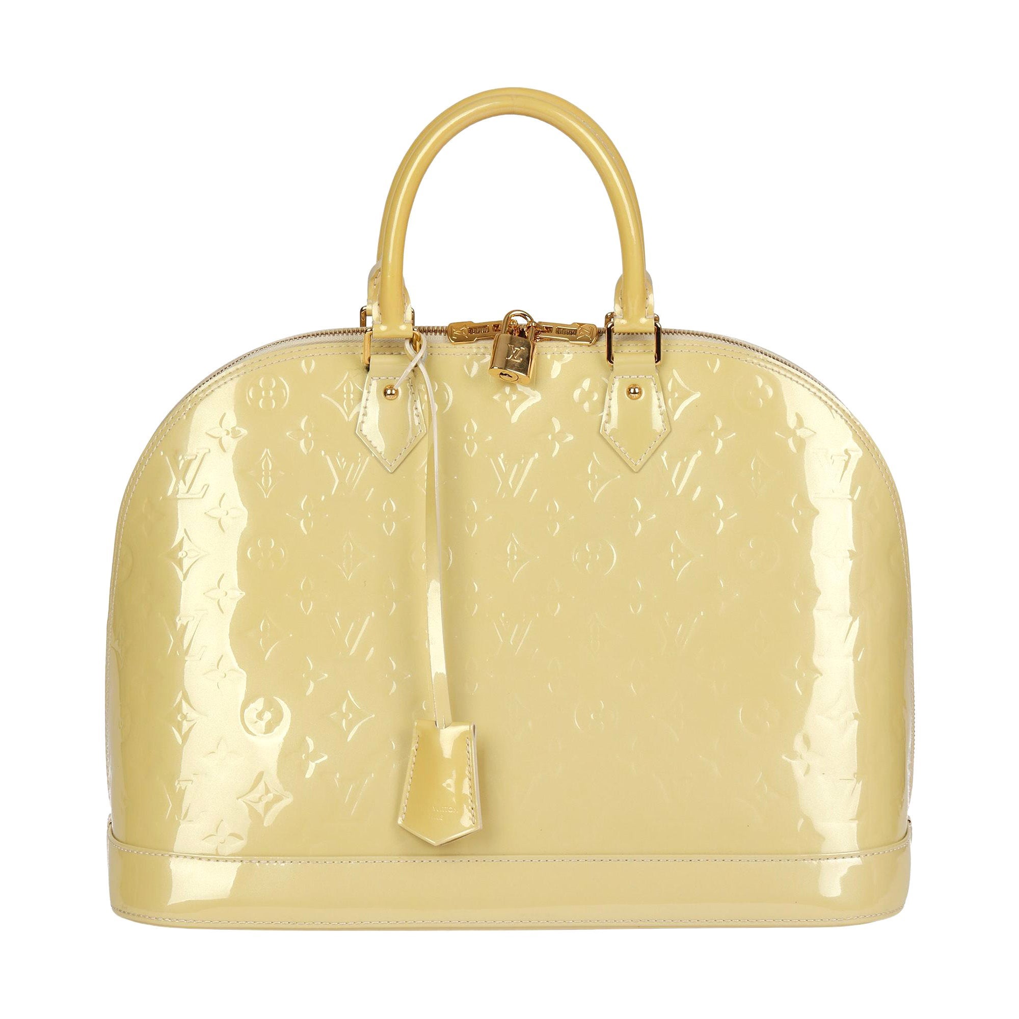 Louis Vuitton Blanc Corail Monogram Vernis Leather Alma GM