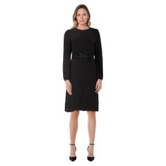 Valentino Garavani Black Silk Floral Detail Dress Size L