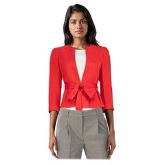 Carolina Herrera Red Flared Hem Blazer Size XS