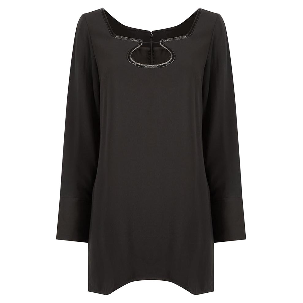 Courrèges Black Square Neckline Mini Dress Size M For Sale