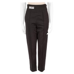 Fendi Black Logo Waistband Slim Fit Trousers Size XS