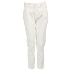 Loro Piana White Slim Leg Tailored Trousers Size XS