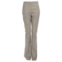 Balenciaga Grey Wool Flared High Rise Trousers Size S