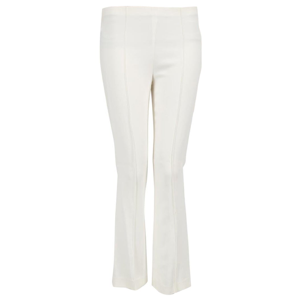 The Row White Flared Mid Rise Trousers Size S For Sale