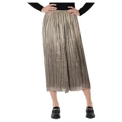 Vince Metallic Pleated Midi Skirt Size M
