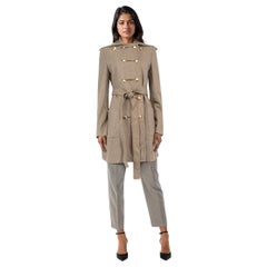 Stella McCartney Beige Wool Wide Collar Button Coat Size S