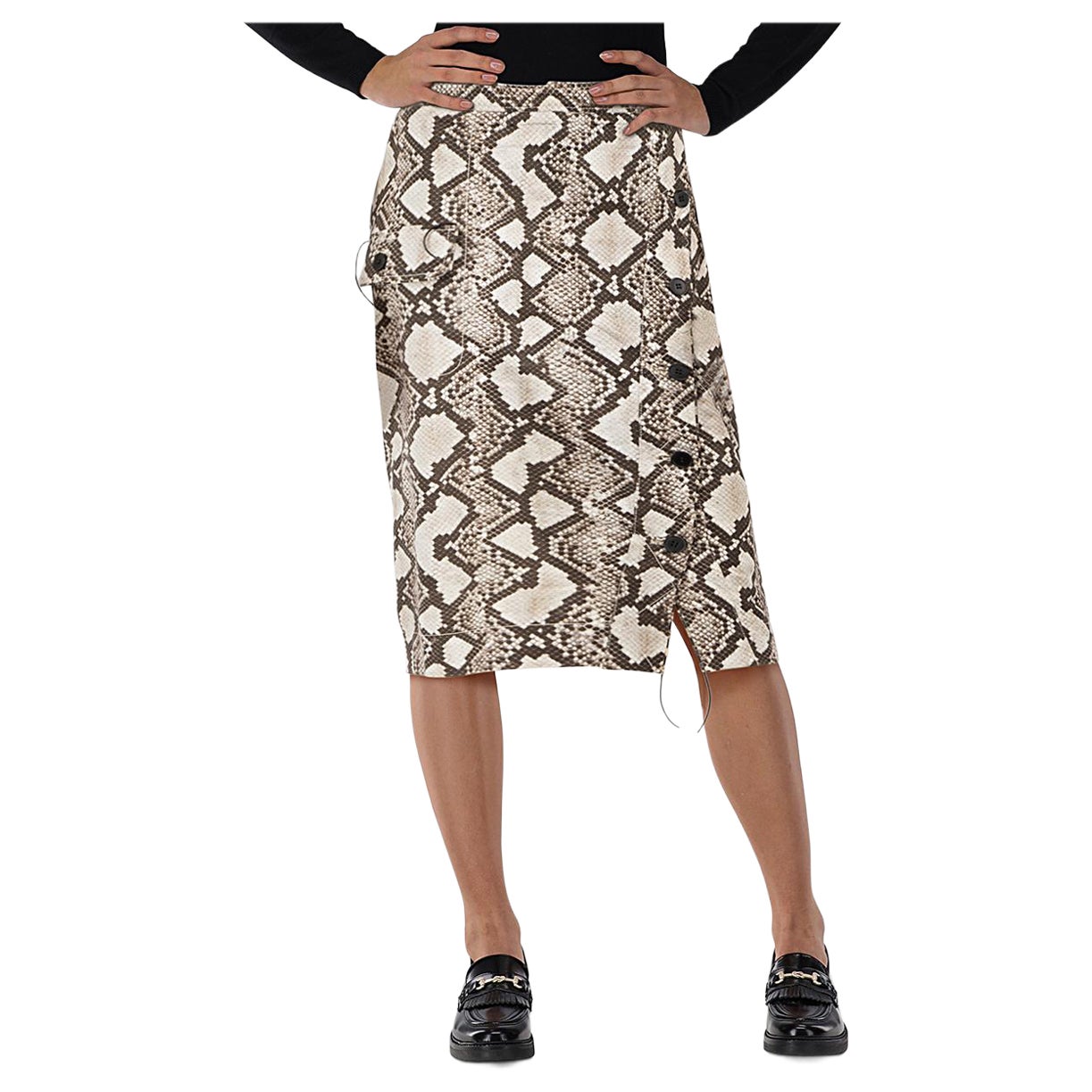 Altuzarra Snake Print Midi Skirt Size S For Sale