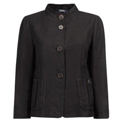 Max Mara S Max Mara Black Woven Button Down Jacket Size M