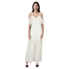 Self-Portrait White Floral Drape Sleeve Detail Dress Size L