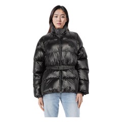 Burberry Black Logo Patch Puffer Coat Size L