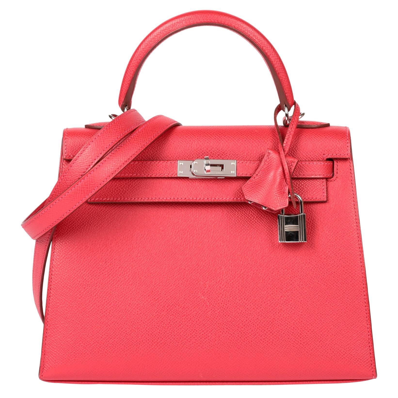 Hermès Geranium Epsom Leather Kelly 25cm Sellier