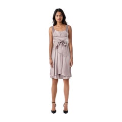 Prada Lavender Silk Pleated Tie Detail Dress Size S