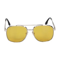 Victoria Beckham Silver Navigator Tinted Sunglasses