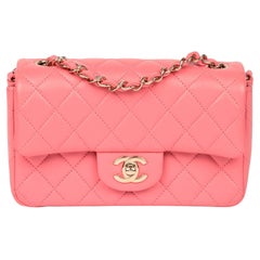 Chanel Pink Quilted Lambskin Rectangular Mini Flap Bag