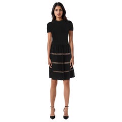 Valentino Garavani Black Short Sleeve Knee Length Dress Size XS