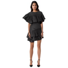 3.1 Phillip Lim Black Flared Layered Dress Size XS
