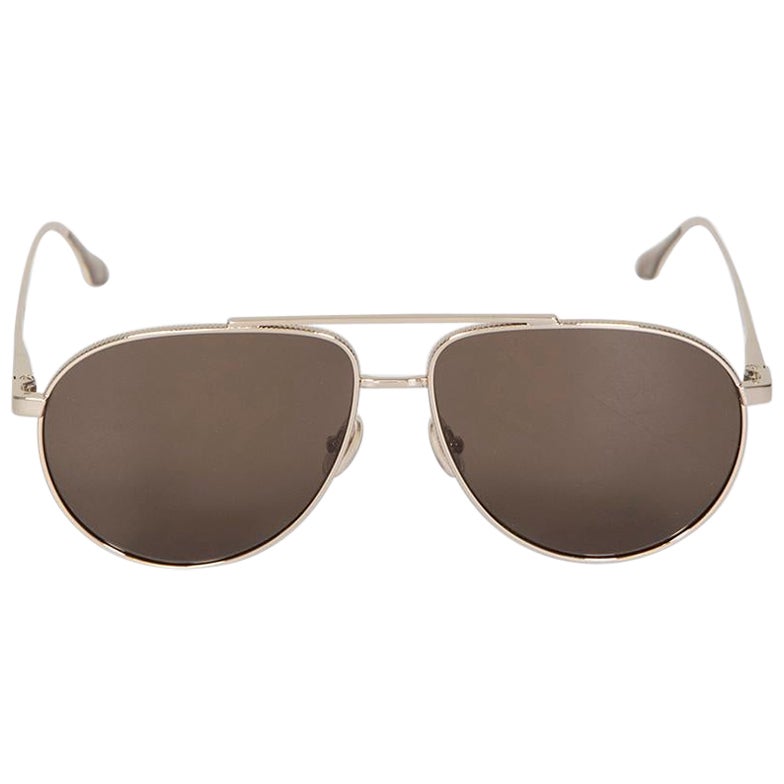 Victoria Beckham Khaki Aviator Frame Tinted Sunglasses in vendita