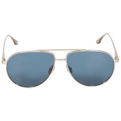 Victoria Beckham Blue Tinted Aviator Sunglasses