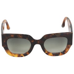 Victoria Beckham Dark Havana Gradient Square Sunglasses