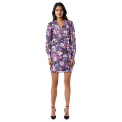 The Kooples Purple Floral Wrap Dress Size L
