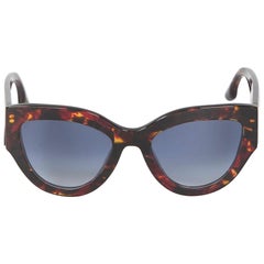 Victoria Beckham Havana Red Cat Eye Gradient Sunglasses