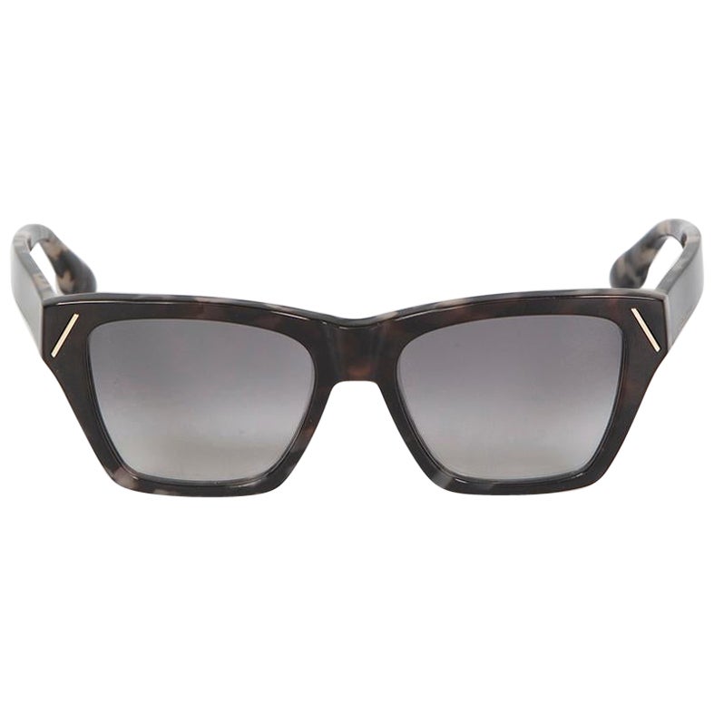 Victoria Beckham Grey Havana Rectangle Sunglasses For Sale