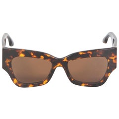Victoria Beckham Dark Havana Butterfly Tinted Sunglasses