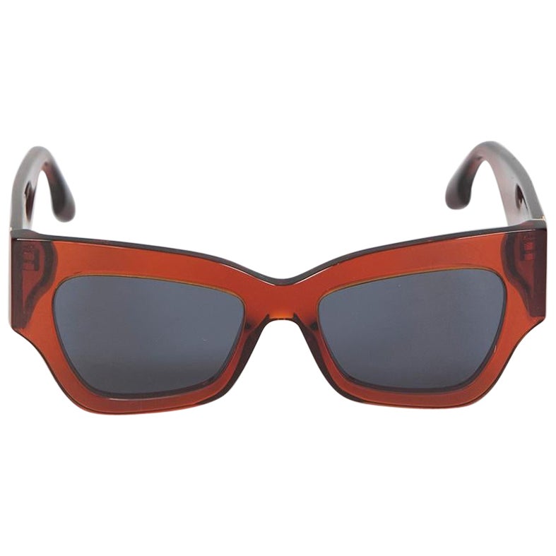 Victoria Beckham Red Butterfly Blue Tinted Sunglasses For Sale