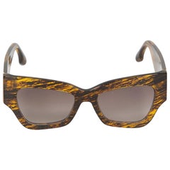 Victoria Beckham Translucent Horn Butterfly Sunglasses