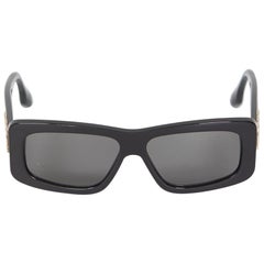 Victoria Beckham Black Chain Rectangular Sunglasses