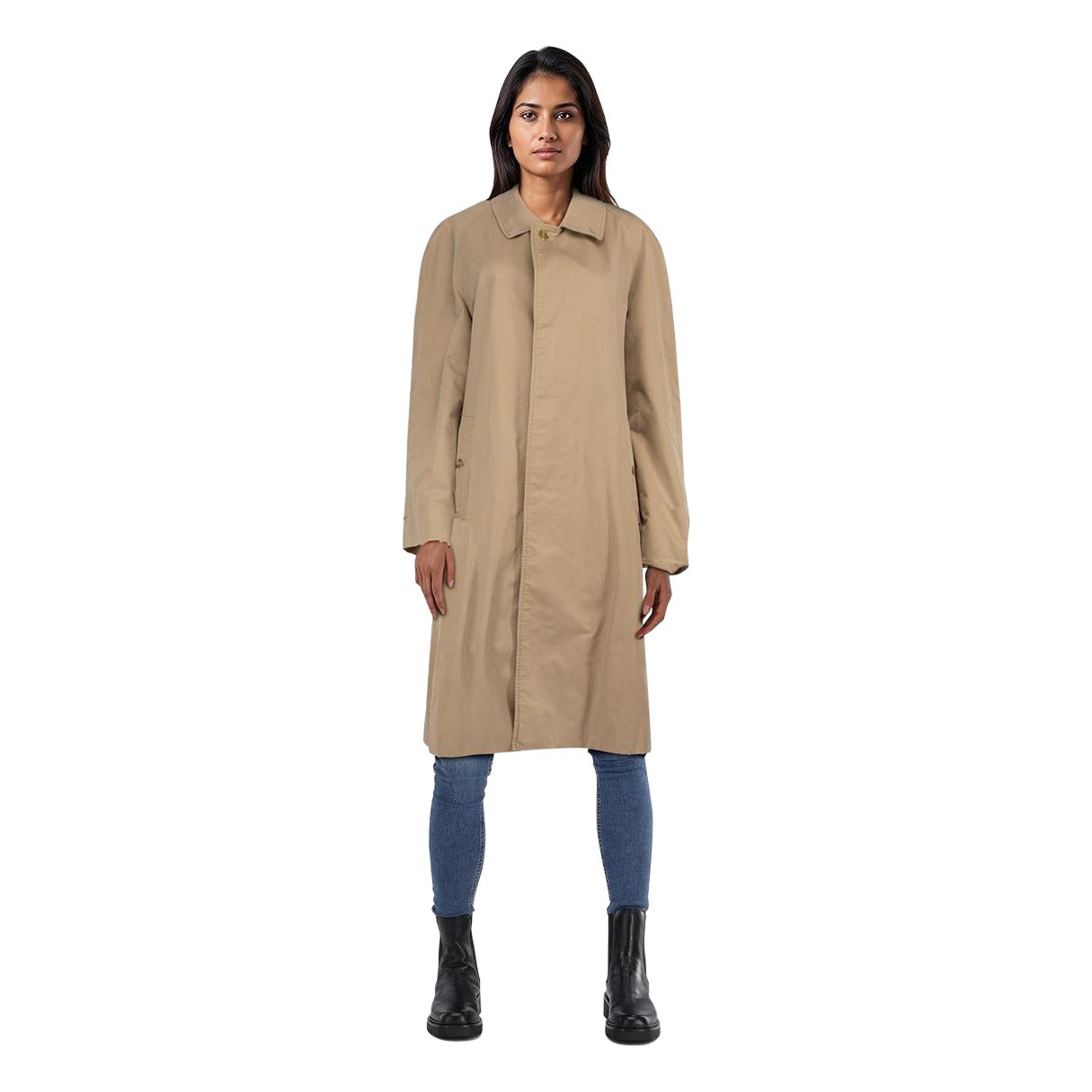 Burberry Beige Trench Mid Length Coat Size L For Sale