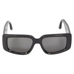 Victoria Beckham Black Logo Rectangular Sunglasses