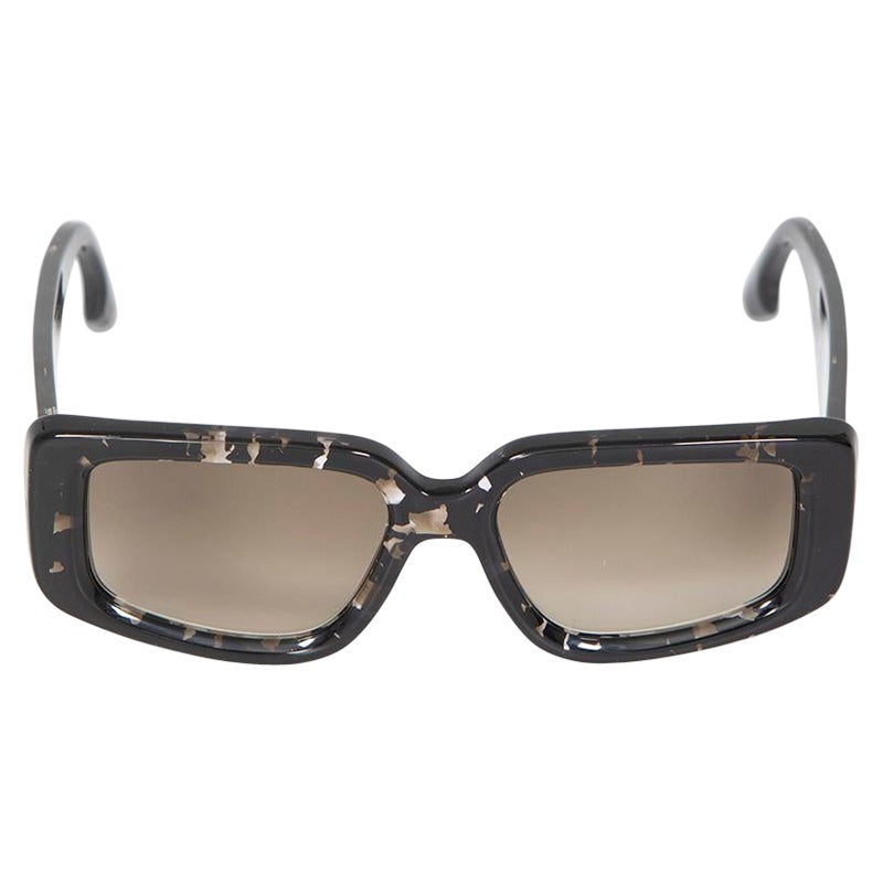 Victoria Beckham Black Havana Rectangular Sunglasses For Sale