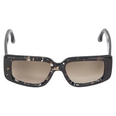 Victoria Beckham Black Havana Rectangular Sunglasses